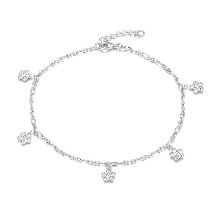 silver - daisy chain anklet - seol gold