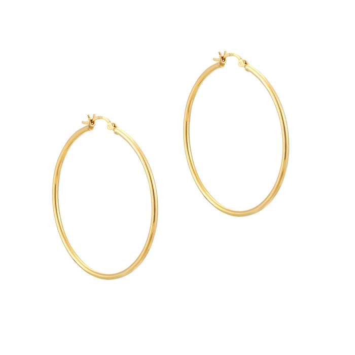 large thin gold hoops - seolgold