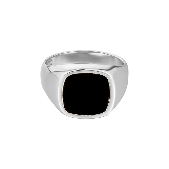 onyx silver signet ring - seolgold