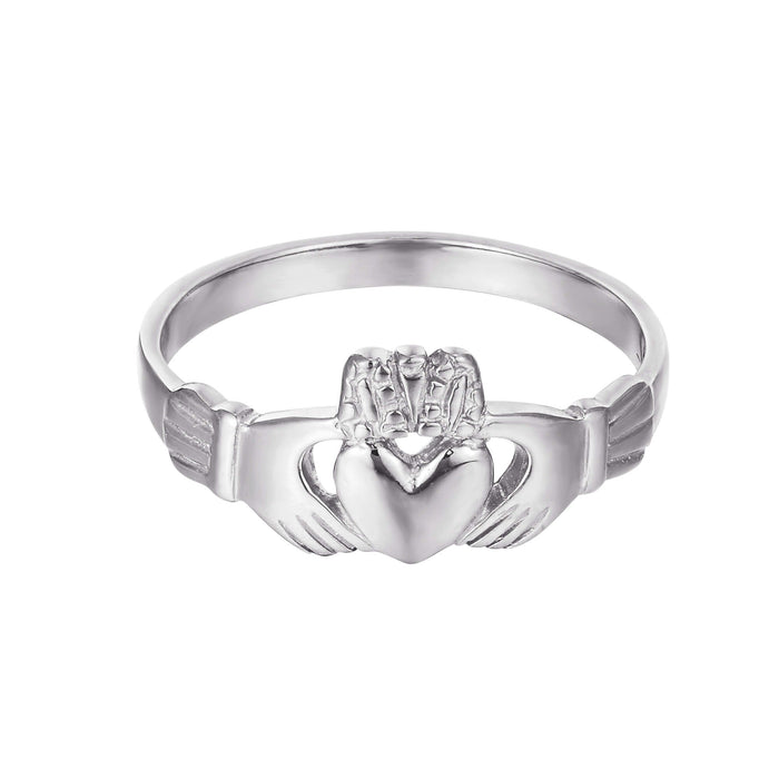 silver claddagh ring - mens - seolgold