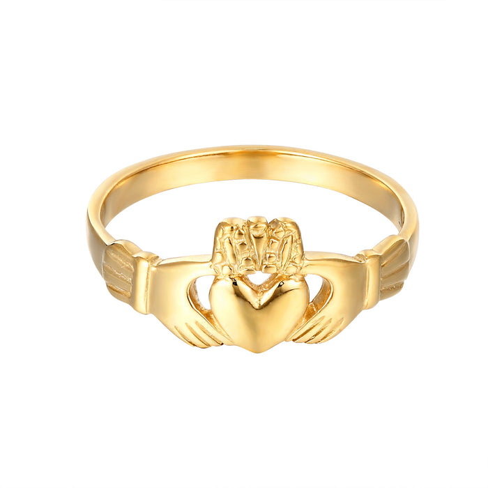 gold claddagh ring - mens - seolgold