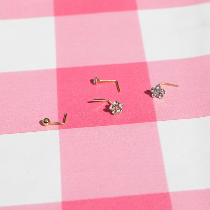 9ct gold tiny nose stud - seolgold