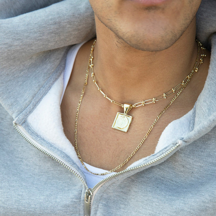 gold mens figaro chain - seolgold