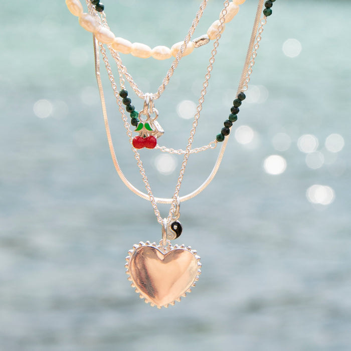 bead heart necklace - seol gold