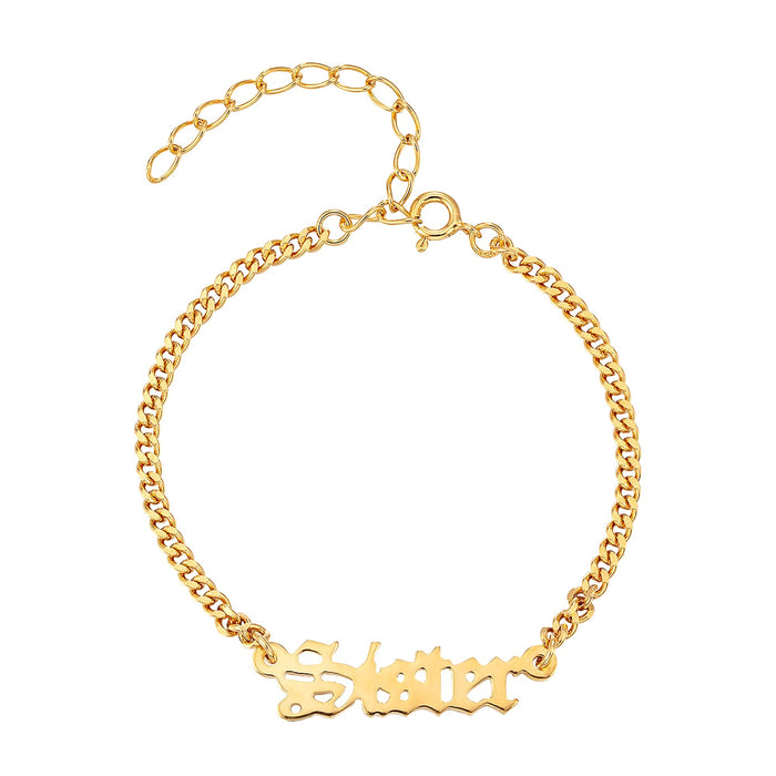 personalise name bracelet - seol gold