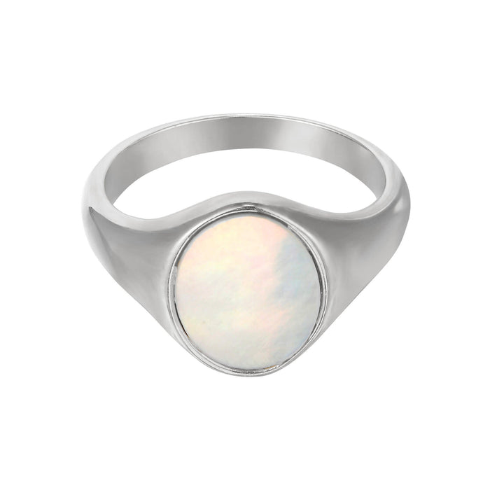 silver signet ring - seol gold