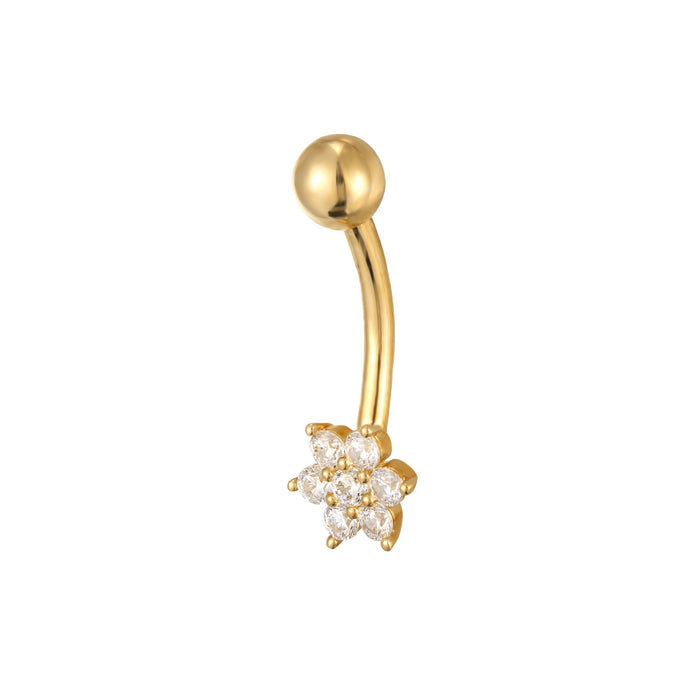 9ct gold belly bar - seolgold