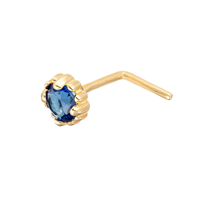 9ct Solid Gold Sapphire Nose Stud - seolgold