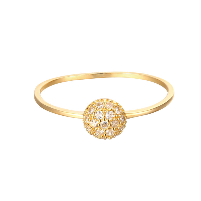 9ct gold pave dome ring - seolgold