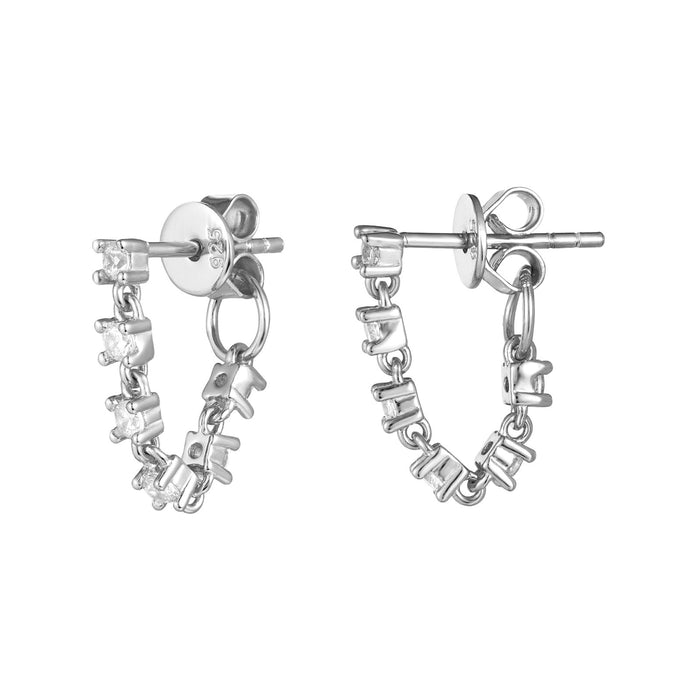 silver chain earring - seolgold