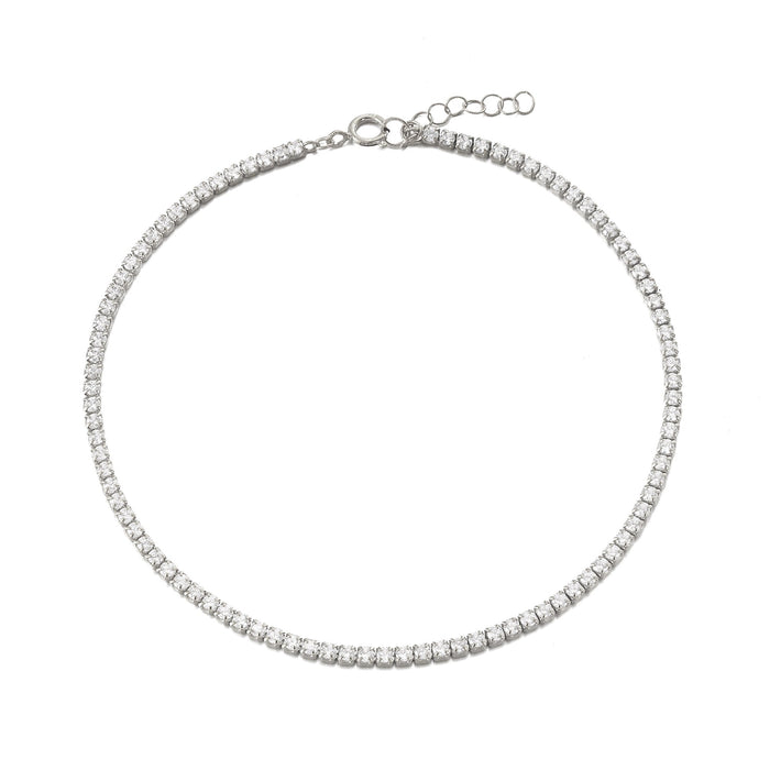 silver cz anklet - seolgold