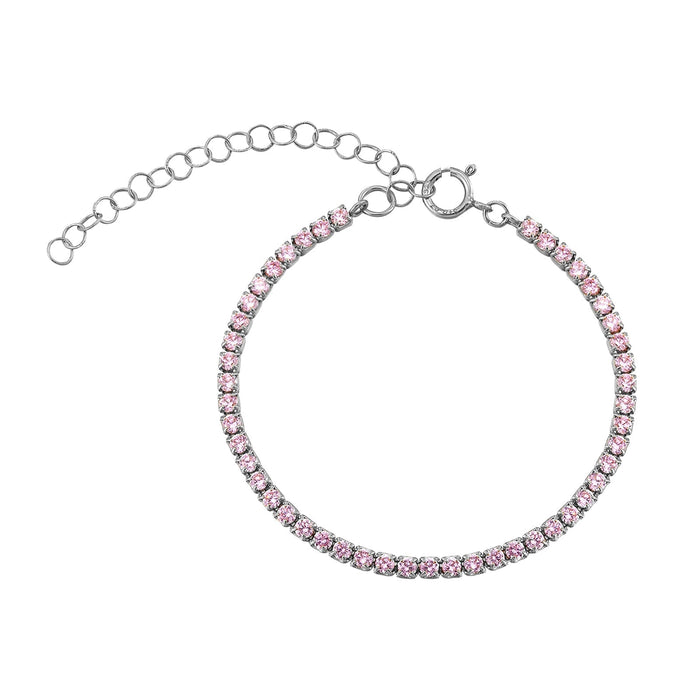 pink silver tennis bracelet - seolgold