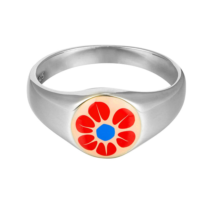 silver flower ring - seolgold