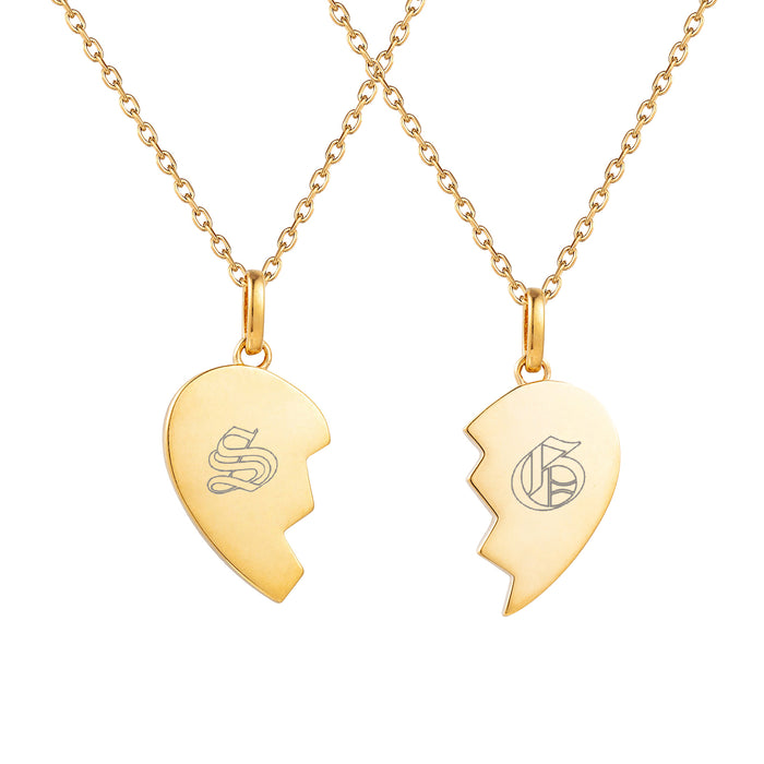 engraved necklace set - seol gold