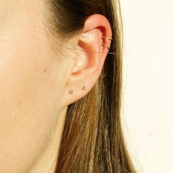 9ct gold stud earrings - seol-gold