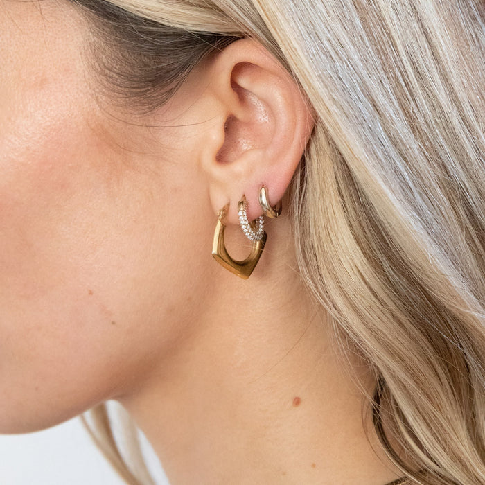 gold cz earrings - seol-gold