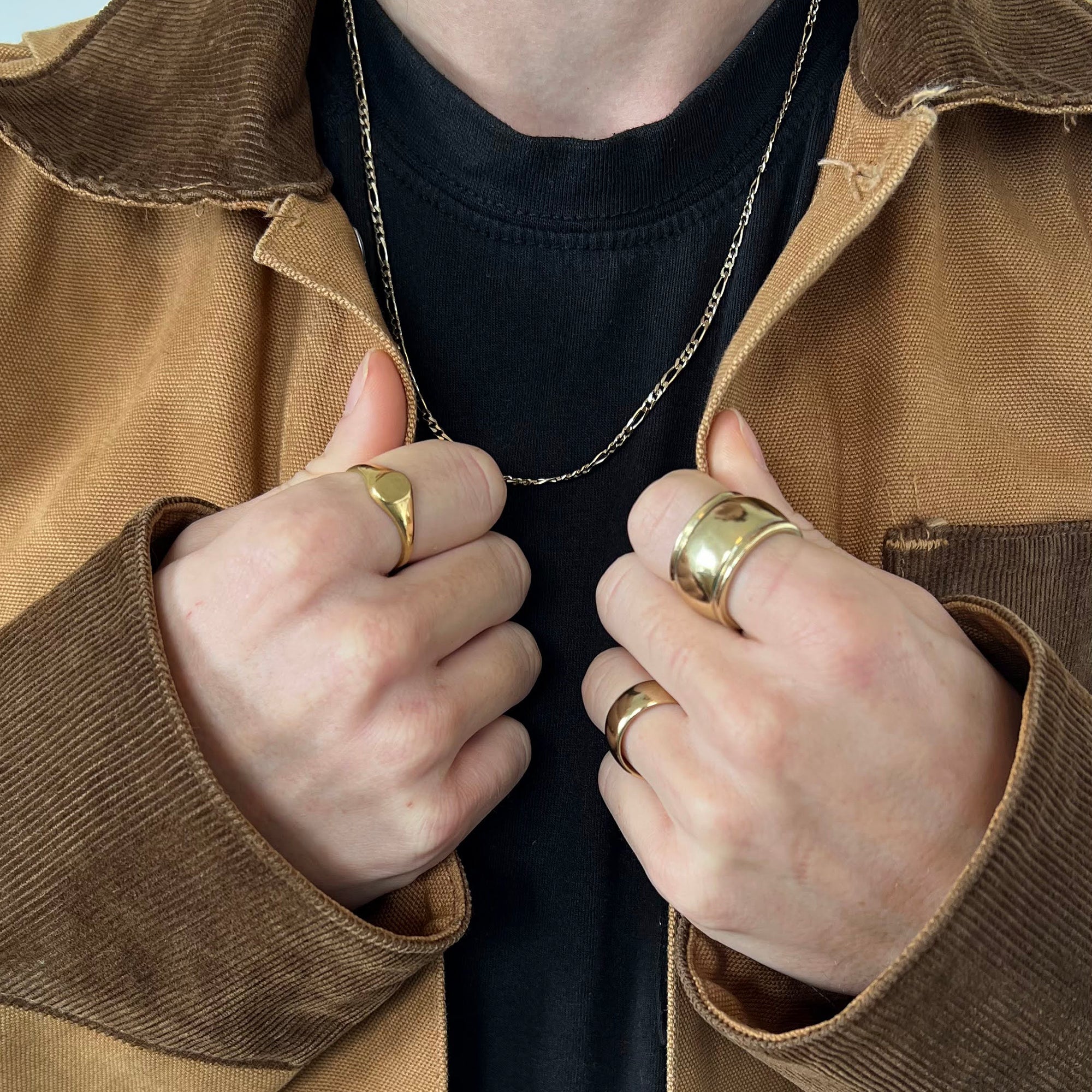 18ct Gold Vermeil Oval Signet Ring (Mens)