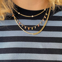 curb chain tennis necklace - seolgold
