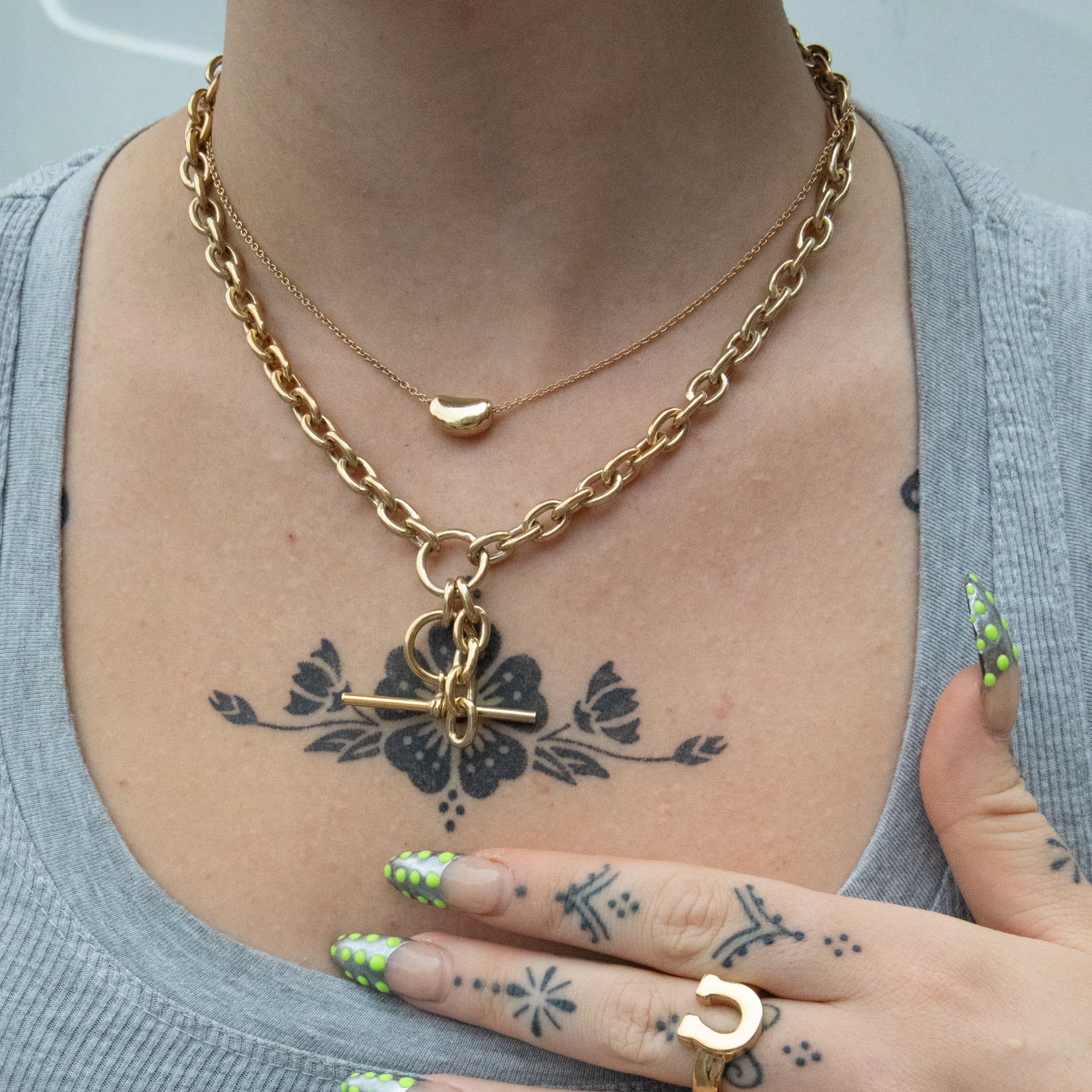 18ct Gold Plated Slider Coffee Bean Necklace