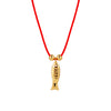 18ct Gold Plated Red Cord Fish Necklace - seolgold