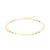 Gold anklet with small beads on a white background - seolgold
