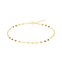 Gold anklet with small beads on a white background - seolgold
