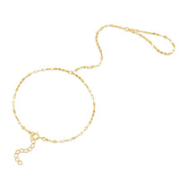 A delicate gold chain necklace with a small heart-shaped link pattern, featuring a lobster clasp and an adjustable extender chain, displayed on a solid white background - seolgold