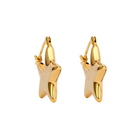 18ct Gold Plated Star Shaped Hoops - Seol Gold