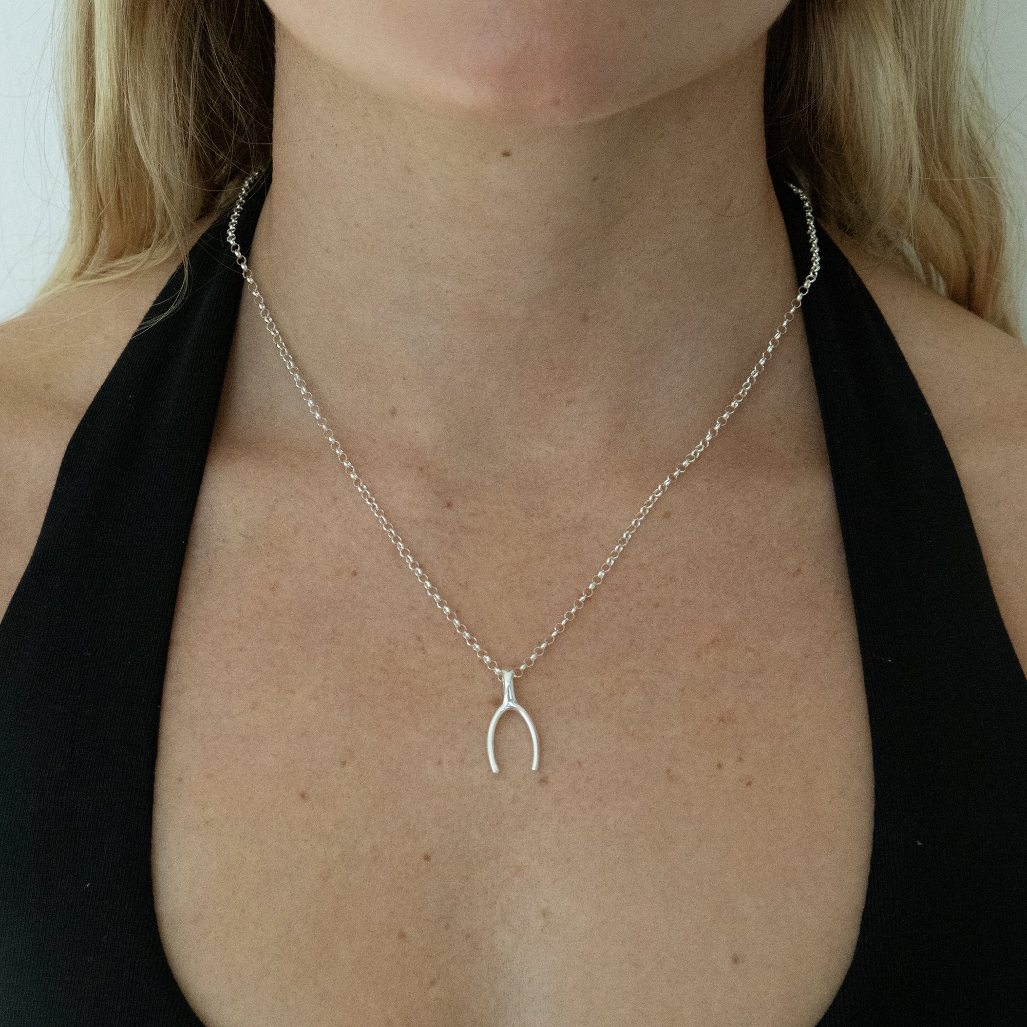 Sterling Silver Wishbone Pendant Charm