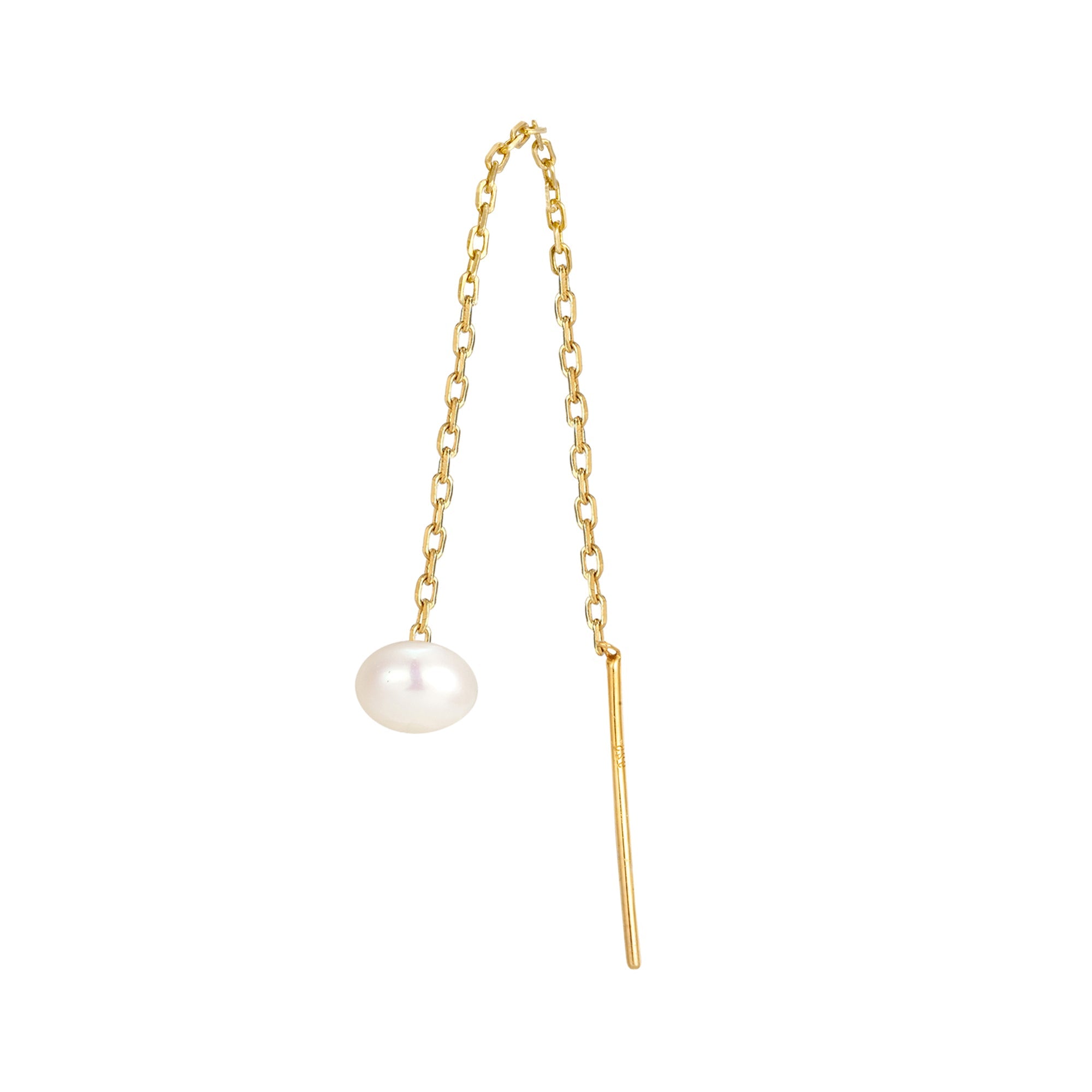 pearl pull through - pearl earring - pearl earring - seol gold
