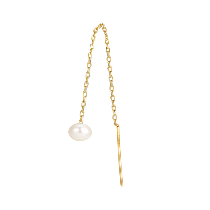 pearl pull through - pearl earring - pearl earring - seol gold