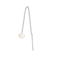 silver pull through - pull through earring - silver earring - pearl earring - seol gold