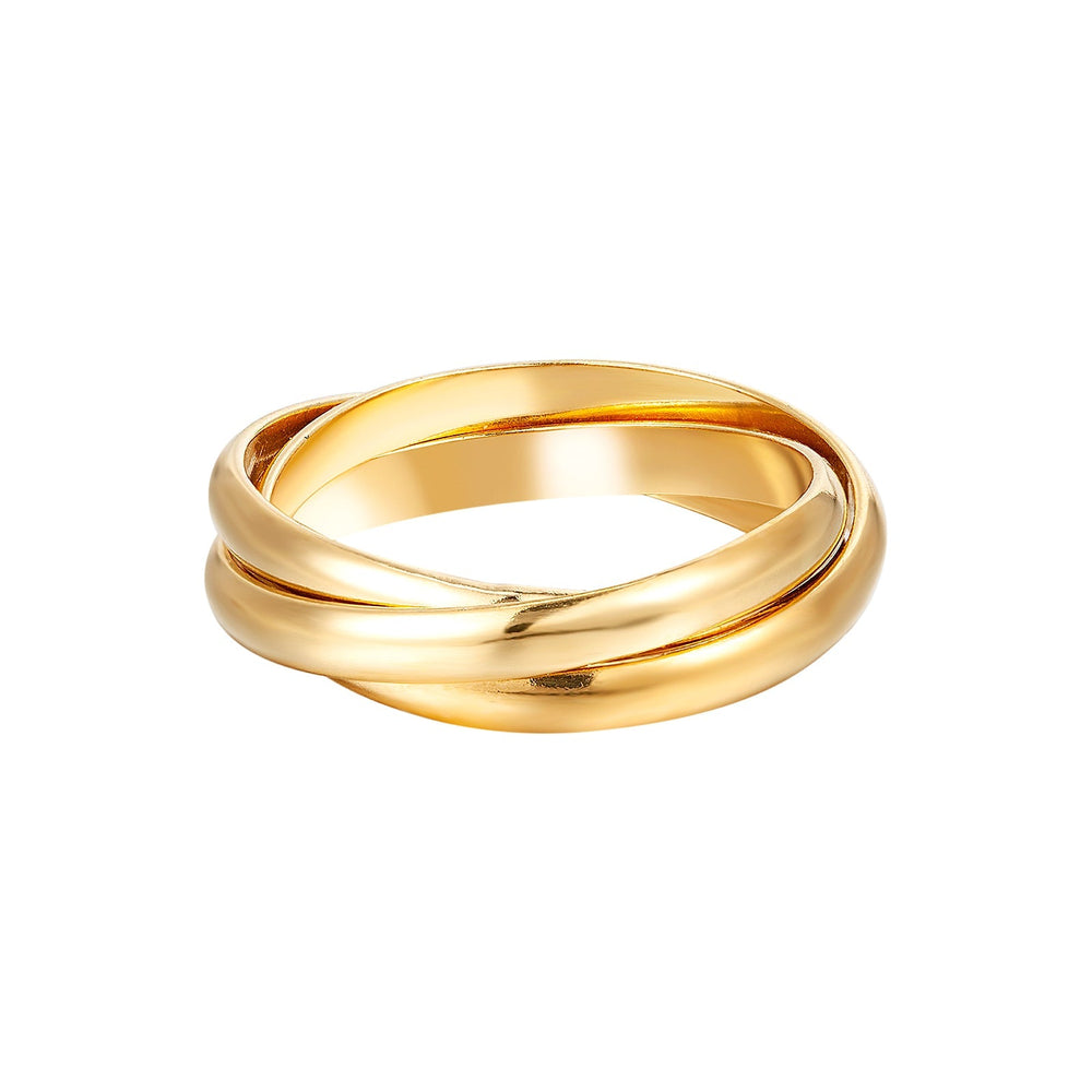18ct Gold Vermeil Interlocking Rolling Ring