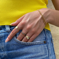 gold turquoise stacking ring - seolgold