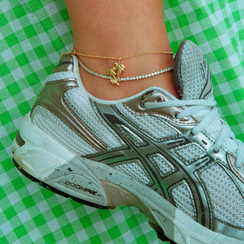 Tennis anklet chain - seol-gold