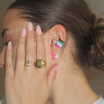 enamel earring - seol gold