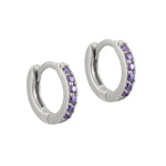 Seol gold - Birthstone CZ Tiny Hoop Earrings