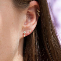 gold cubic zirconia earrings - seol-gold