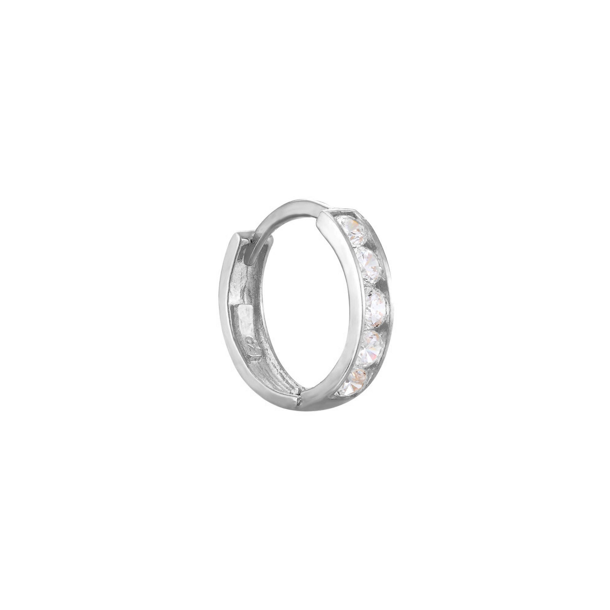 Sterling Silver Cage CZ Hoops