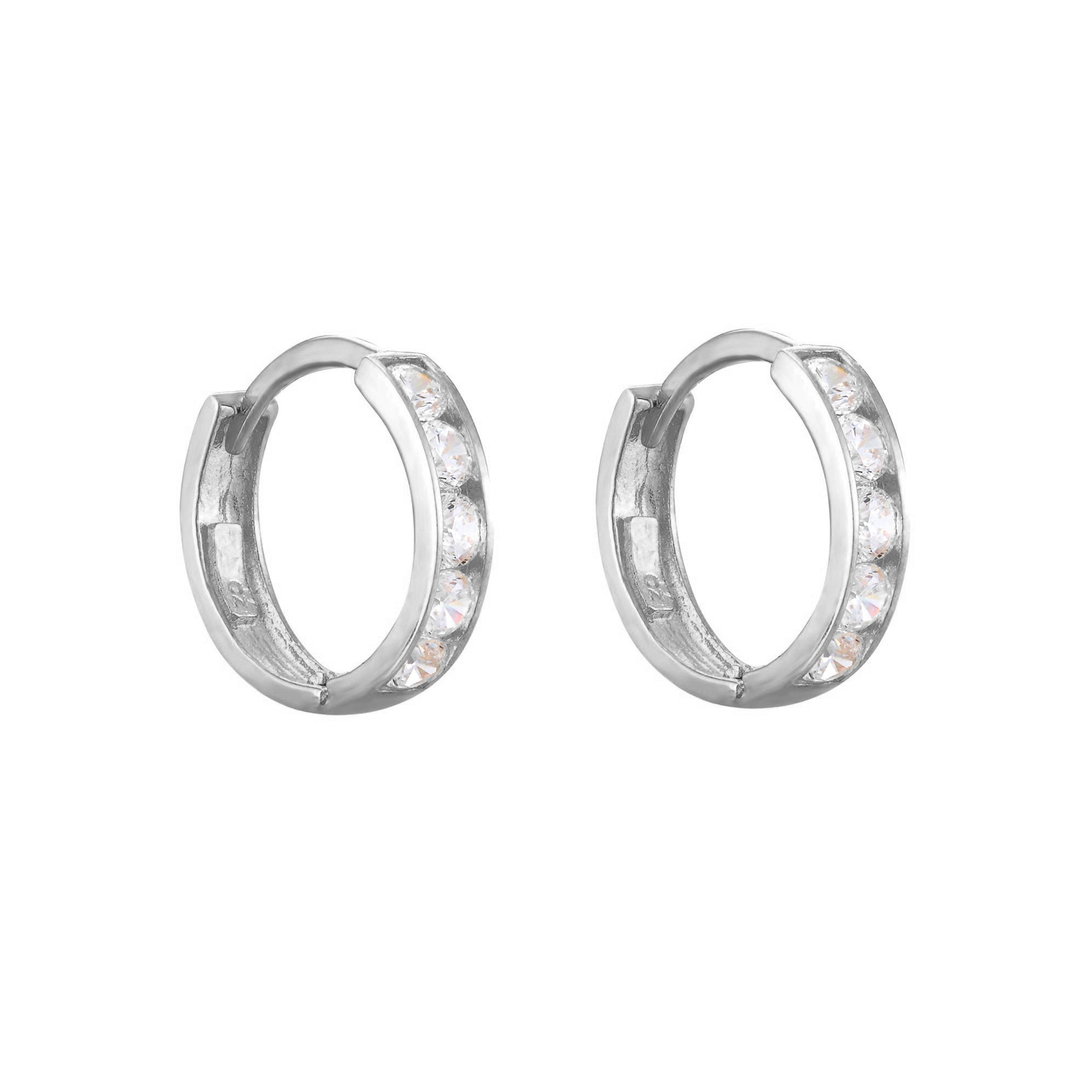 sterling silver hoop - seol gold - channel set heoop - huggie - seol gold