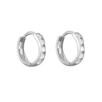 sterling silver hoop - seol gold - channel set heoop - huggie - seol gold