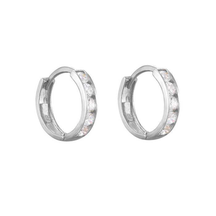 sterling silver hoop - seol gold - channel set heoop - huggie - seol gold