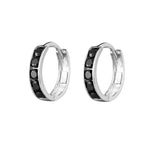 Sterling Silver Black CZ Cage Hoops