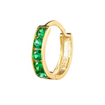 9ct gold emerald hoops - seolgold