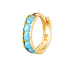 9ct Solid Gold Turquoise Hoops