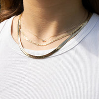 9ct Solid Gold Baguette CZ Necklace - seol gold