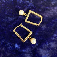 18ct Gold Vermeil pearl hoops - seolgold