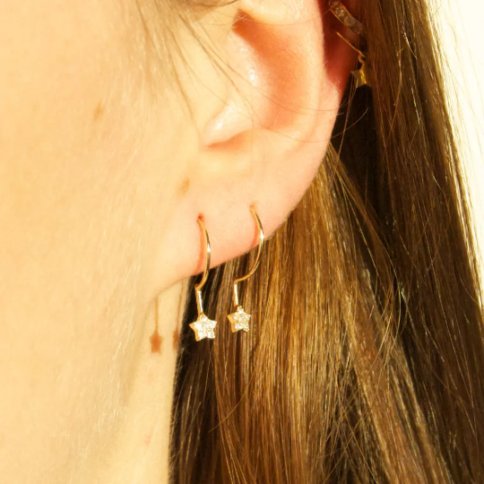 9k star earrings - seolgold