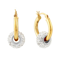 glitter earrings - glitterball hoop - glitter hoops - crystal hoops - glitterball hoops - glitterball earrings - seol gold