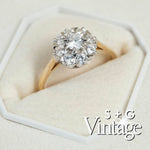 Vintage 9ct Solid Gold CZ Halo Ring